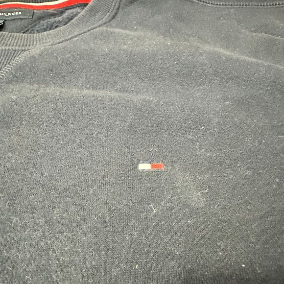 Tommy Hilfiger Sweatshirt Men's XL Navy Blue Cotton Crew Neck Pullover - Picture 9 of 10